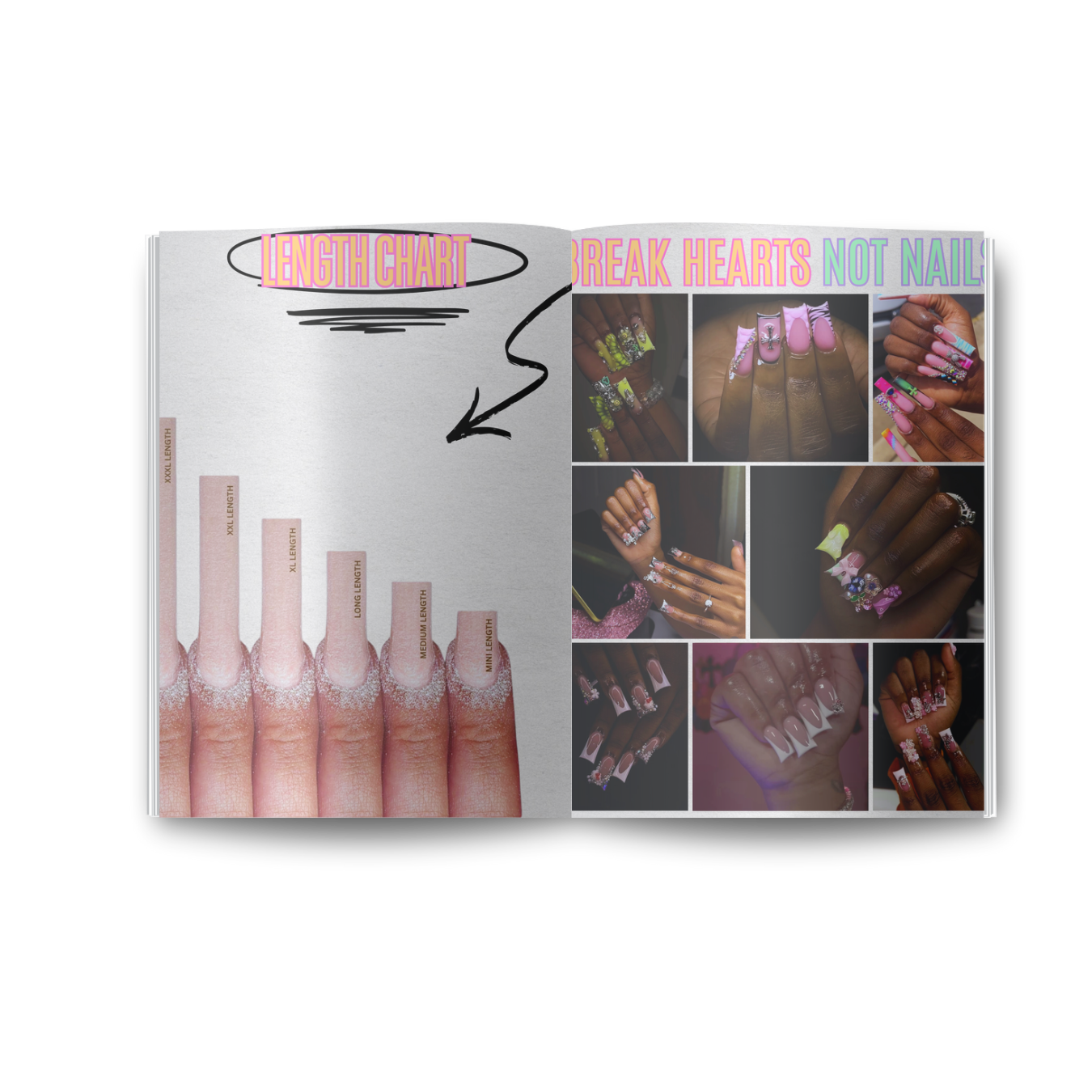 90s Magazine Template, 90s Style Magazine Template For Hair Lashes, Nails, MUA, Beautician, Braid, Boutique, Magazine Catalog Canva Template